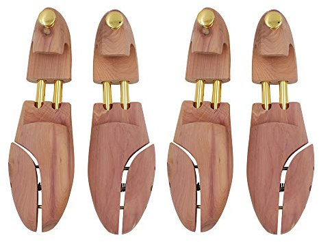 kilocircle Herren Schuhspanner aus rotem Zedernholz, mit zwei Röhren, 2 Stück, 2 Paar, volle Zehe, Medium(Fits Shoe Sizes 9-10)