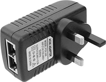 STOBOK POE Injector Adapter, 48V 0.5A Power Over Ethernet Supply with UK Plug - POE Adapter for IP Phone, Wireless Access Points, Security Cameras (Supports 12V, 24V, 48V Devices)