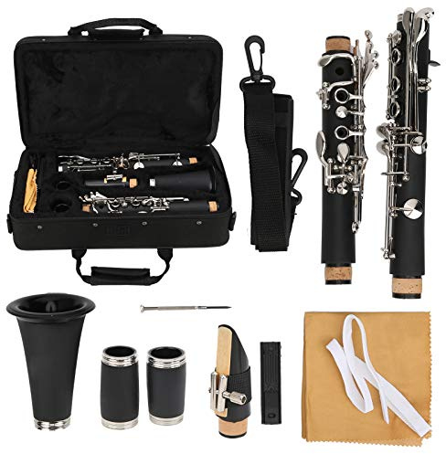 Instrumento Musical BB Key Clarinet Professional para Estudiantes para Principiantes en Clarinete(Black)