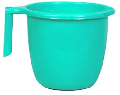 ATCUSA Plastic Mugs for Bathroom Bath Accessory x 1 Mug Bathing Mugs Dabba camping mug, certified bathing water mug - 1.5 litre capacity - Assorted colors