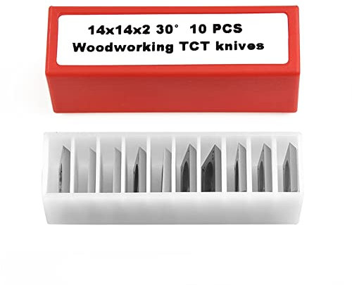 Lot de 10 burins de rechange en carbure de tungstène pour tournage du bois 14 x 14 x 2 mm