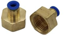 Pneumatik Steckverschraubung mit Innengewinde 1/2 auf 6mm 2 Stück Push In Anschluss Industriequalität