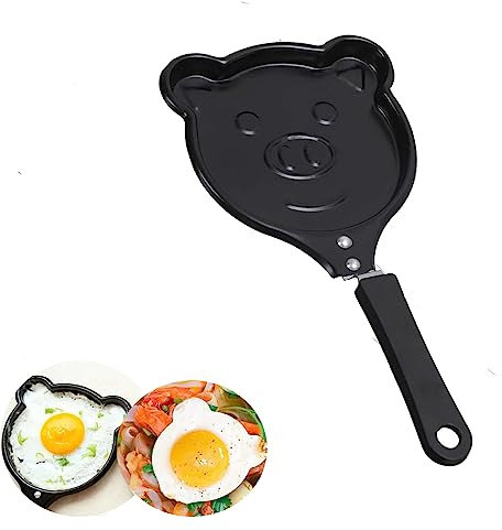 woojfcang Non Stick Crepe Pan,Omelette Pan,Mini Pancake Pan,Piglet Shape Frying Pan Fried Egg Pan for DIY Omelettes Pancakes and Sandwiches,Mini Pancake Maker for Home Kitchen