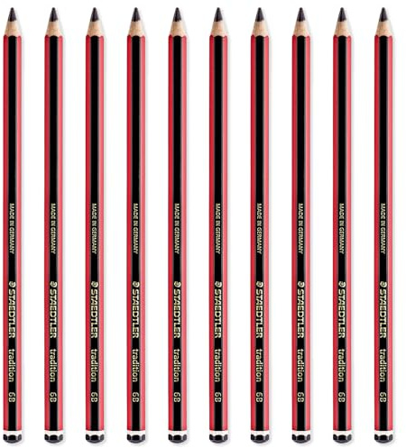 STAEDTLER Tradition Pencil - Drawing Sketching Art - Pack of 10 Pencils - Grade 6B