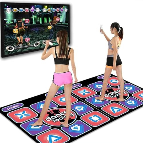 Musical Dance Mat for Kids and Adults - Double User Dancing Mat with Wireless Controllers, Exercise & Fitness Dance Step Pad Game for TV, Musical Electronic Dance Mats, Birthday Gift for Girls Boys