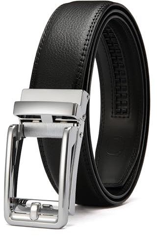 CHAOREN Ledergürtel Herren – Automatik Gürtel Herren ohne Löcher für Anzug und Freizeit (Breit 35mm)