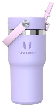 Sparrow Termosmugg med Sugrör 620ml – Vattenflaska Termosflaska Tumbler Bil | Termos Resemugg Rostfritt Stål, Läckagesäker BPA-fri, Dubbelväggig, Varm och Kall, Diskmaskinssäker, Handtag, Mugghållare