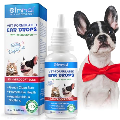 ZODENIS Dog Ear Infection Treatment，Dogs & Cats Dog Ear Cleaner，Vet Recommended Ear Drops For Itchy Ear Relief, Soothe Ear Inflammation, Removes Wax, Odor, 60Ml