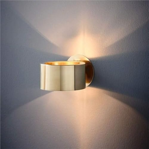 Indoor Wall Lights Living Room Up Down Wall Light Bedside Brass Finish Wall Lamp Exhibition Led Uplighters Spot Downlighter Internal Wall Lighting, for Living Room
