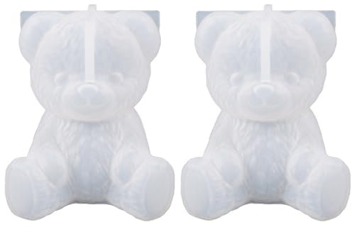 Stampo in silicone per orso 2 pezzi Stampo per orsacchiotto 3D Teddy in silicone riutilizzabile per candela sapone resina epossidica colata fondente cioccolato