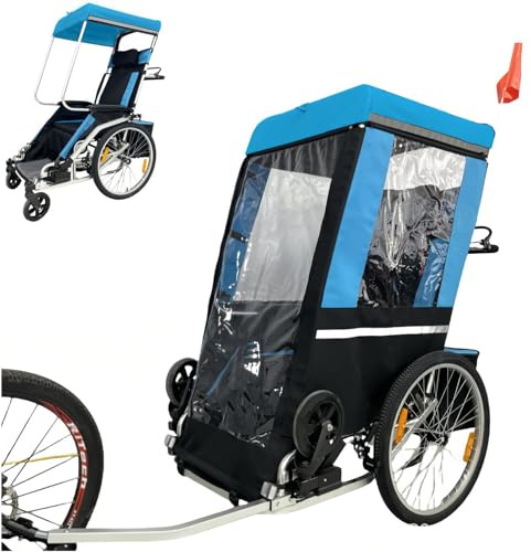 TUPOSTAR Rimorchio Posteriore in Lega di Alluminio, Rimorchio per Bicicletta per Adulti E Merci, Carrello Portabici Multifunzionale, per La Spesa, Viaggi All'Aperto,01
