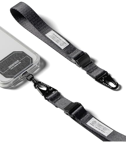 Ringke Holder Link Tactical Cam Buckle Hand Strap, Cinturino da Polso per Telefono Resistente e Antistrappo con Linguetta di Fissaggio - Black
