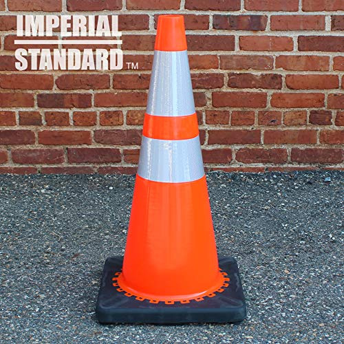 Traffic Cones - Safety Cones - 28 Orange Cones with 2 Reflective Collars - Construction Cones - Road Cones - Parking Cones - Street Cone (2 pack)