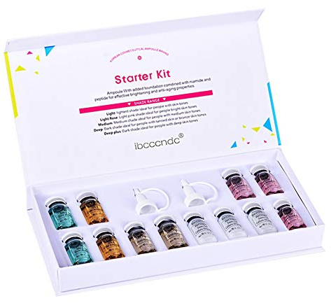 Allbestaye Fond de teint liquide pour système Microneedling Kit de maquillage correcteur de teint hydrofuge hydrofuge semi permanent