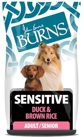 Burns Pet Nutrition Hypoallergenic Complete Dry Dog Food Adult and Senior Dog Sensitive with Duck and Brown Rice 12 kg