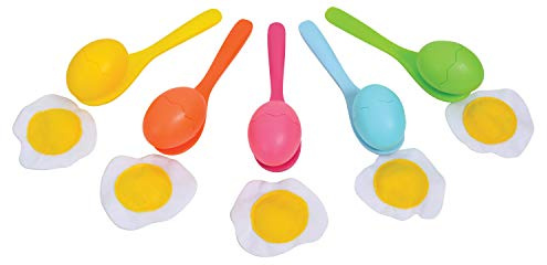 Schildkröt Juego de Carrera de Huevos con Cucharas, Ideal para Cumpleaños y Fiestas en el Jardín, Incluye 5 Cucharas y 5 Huevos, Juego de Habilidad de Plástico Reciclable, 970308