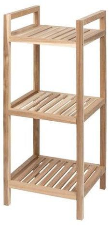 WENKO Wohnregal 3 Etagen Acina, hochwertiges Standregal mit Maserung vielseitig einsetzbar, aus natürlichem Akazienholz ökologisch FSC® zertifiziert, Badezimmerregal mit 3 Ablagen, 35 x 80 x 35 cm