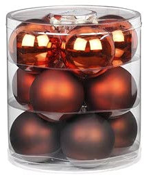 Weihnachtskugeln Glas 8cm x 12 Stück Christbaumkugeln Shiny Chestnut