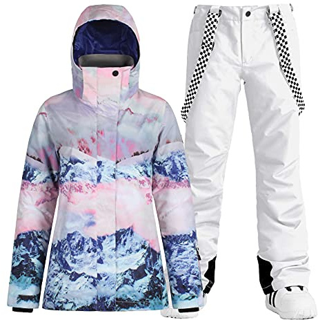 GSOU SNOW Womens Ski Jacket and Pants Ski Outfits Snowsuit Snowboard Jacket