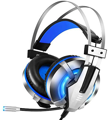 ADITAM Auriculares para Juegos con Virtual 7.1 Surround Auriculares para Juegos con Cable y micrófono con cancelación de Ruido para PC/Xbox/PS4 Double The Comfort