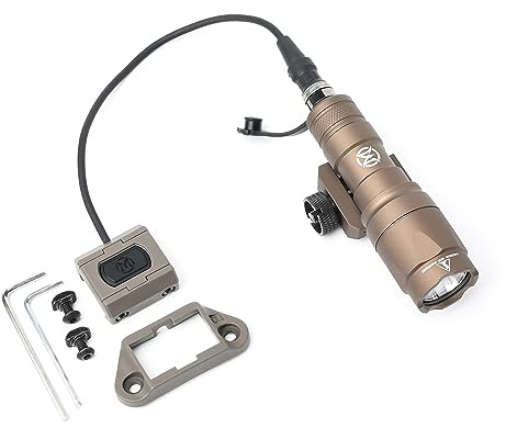 QIRUIMY M300A Tactical Torch with Pressure Pad Switch,600 Lumens Flashlight Scout Light for Mlok Keymod 20mm Picatinny Rail System (Brown)