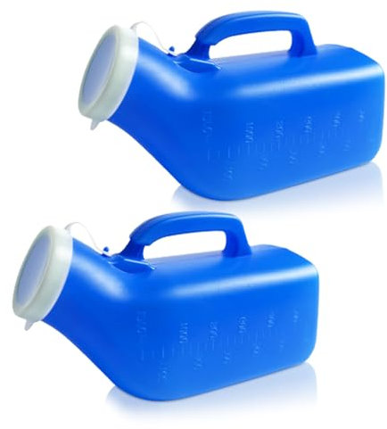 1 Pcs Urine Bottles, 1200ml Pee Bottle for Men with Lid for Hospital Use, Home Care, Travel and Camping (Bule 02)