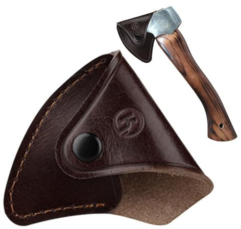 Huasean PU Leather Axe Sheath Protector Case - Head Protector for Camping and Lumberjack Hatchet (11CMx9CM)