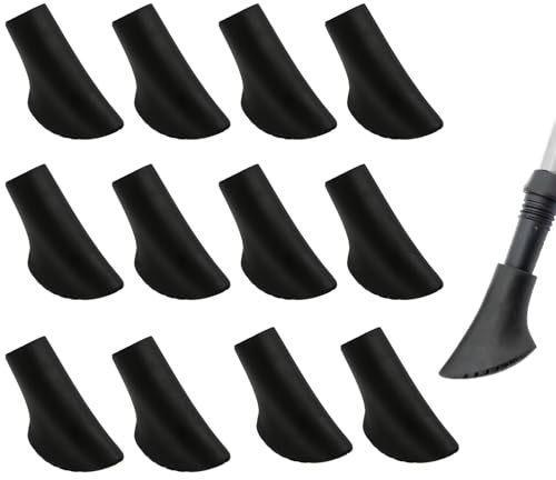 Nordic Walking Pads, 12 stycken/6 par, högkvalitativ gummibuffert för asfalt och terräng, kompatibel med alla vanliga nordiska promenadkäppar och vandringspinnar, 10 mm diameter