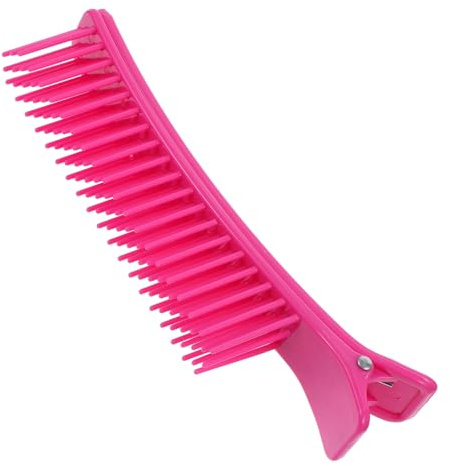 Veemoon Multi-purpose Layered Hair Clip Bang Sectioning Salon Hair Clips Plastic Hairdressing Clamp for Home and Professional Use, Rose Red