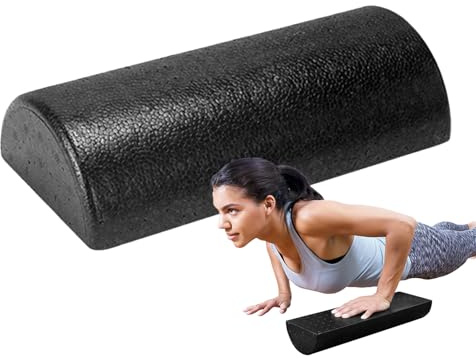 Rollo de fascia para la espalda - Medio rodillo de ejercicio de espuma para la espalda - Rodillo de fascia de alta densidad - Promueve la recuperación muscular después del entrenamiento, el equilibrio
