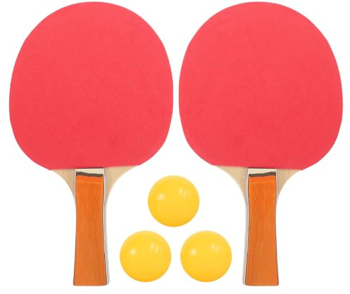 HEALLILY Raquetas de Tenis de Mesa con Superficie de Goma para Entrenamiento Mango Cónico Ergonómico Juego de Tenis de Mesa para Principiantes y Jugadores Edades