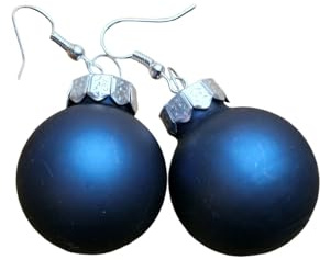 Julgranskulor örhängen miniblings julgranskula jul blå matt – handgjorda modesmycken I jul jul jul – örhängen silverpläterade örhängen