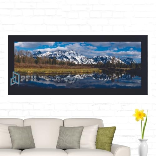 Black 350mm x 700mm Photo Frame Real Wood Acrylic Fitted Panoramic Modern Style Poster Frame Picture Frames Wall Decor Gift Frames