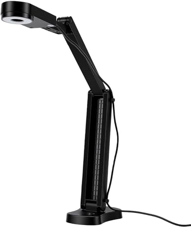 Zunate USB-dokumentkamera 4K 8MP med LED-ljus, Dubbla Mikrofoner, Hopfällbar Webbkamera för Undervisningsmöten, Klassrumspresentationer