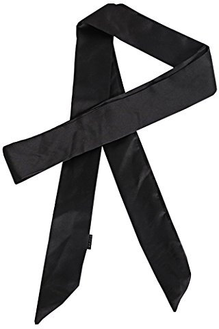 Lujuny Langer, dünner Chiffon-Schal, seidenähnlich, schmaler Taillengürtel für Damen und Mädchen, 198,1 cm, Schwarz, 1.9×78 inches