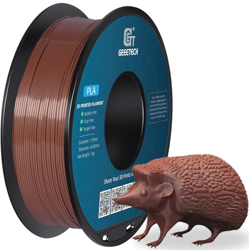 GEEETECH Filament PLA 1.75mm for 3D Drucker 1kg Spool, Braun