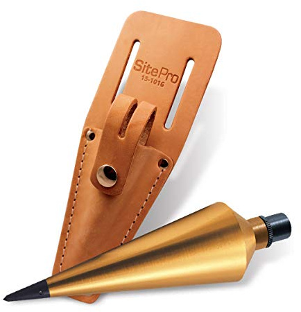 SitePro 18 oz Brass Plumb Bob with Leather Sheath (15-018S)