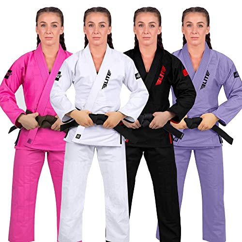 Elite Sports Ultra-Light Damen BJJ GI - IBJJF Jiu-Jitsu GI für Frauen (siehe spezielle Größentabelle) - Violett - 34