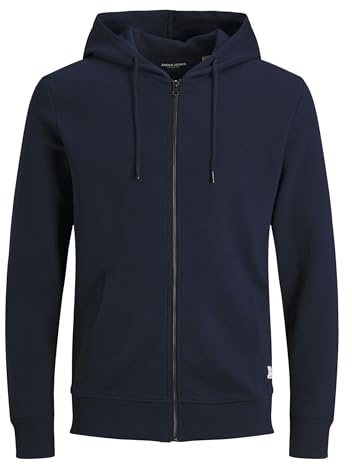 JACK & JONES Homme Hood JJEBASIC Noos Sweat À Capuche Zippé, Navy Blazer, XS EU