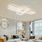 Qiaomao LED Deckenleuchte Modern Deckenlampe mit Fernbedienung Weiß (140x80x9cm), Dimmbar Wohnzimmerlampe, Geometrisch Schlafzimmerlampe, Groß Deckenbeleuchtung für Wohnzimmer Schlafzimmer Büro
