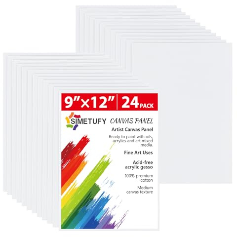 24-pack dukar för målning 22,86 x 30,48 cm, kanvasbrädor för målning – Gesso-grundad syrafri 100 % bomullsdukpaneler för akryl, oljeakvarell, temperafärger