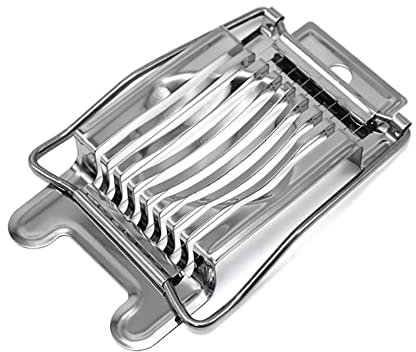 Coupeur d'oeufs pour les oeufs durs, coupeur d'oeufs multifonctionnel en fil d'acier inoxydable, utilitaire de cuisine, pain d'oeufs hachable champignons fruits mous