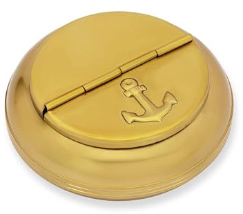 NKlaus 10 cm Table Folding Ashtray Brass Antique Compact Table Ashtray Smoking Accessories Maritime 14635