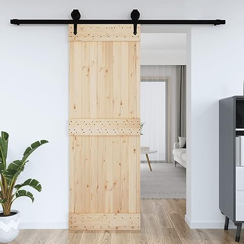 Rantry Skåpdörr 80 x 210 cm i massivt furu, entrédörr, ytterdörr för utomhusbruk, trädgård, terrass