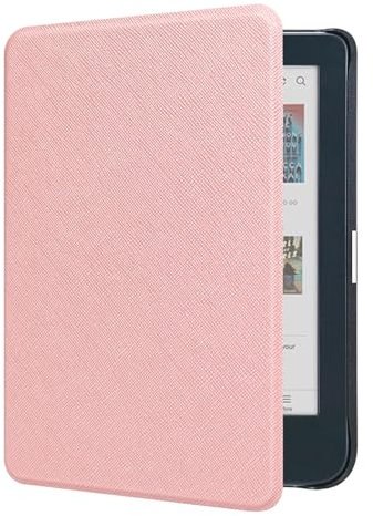 DMLuna Slim Shell Hülle für Tolino Shine 5 (2024), Shine Color, Shine 4 & Kobo Clara Colour, Clara BW (2024), Clara 2E, Premium Cover mit Auto Sleep/Wake Funktion und Ultra Slim Design, Roségold