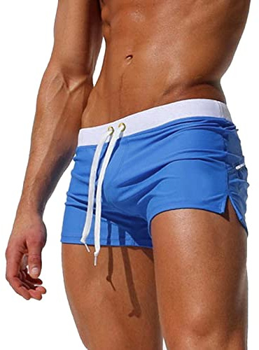 Genérico Bañador Hombre Shorts para Natación Secado Rápido Ropa De Baño Slips De Natación con Bolsillos Y Cordón De Malla Vacaciones Slip Traje De Baño Pantalones De Natación