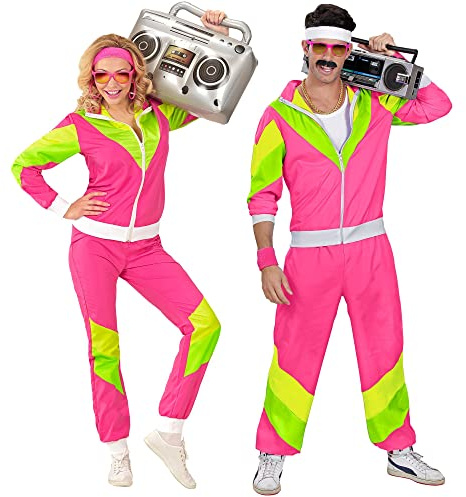 W WIDMANN MILANO Party Fashion - Costume survêtement, veste et pantalon, tenue des années 80, survêtement de jogging pour le carnaval et les fêtes