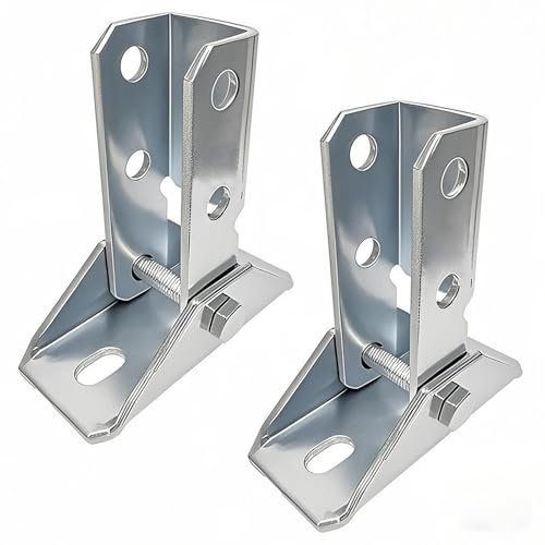 BIAXJUNY Adjustable Brace Fitting,180 Degree Turn Joint Connector Bracket Fit for 1/2 Bolt in 1-5/8 Strut Channel, Electrogalvanized（2 Pack）