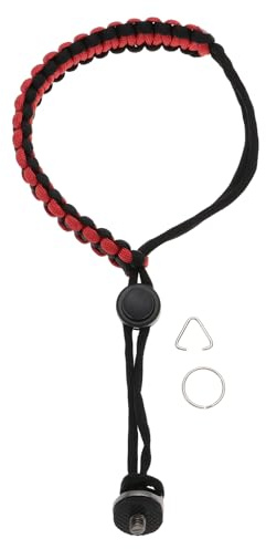 Create idea Cinghia da polso per fotocamera con vite da 1/4 D-ring regolabile per fotocamera, cordino compatibile con Insta 360 X3 Selfie Stick Action Camera Nero e Rosso