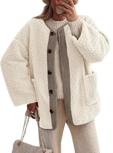 Webpelzjacke Damen Verdickt Ultraleichte Wanderjacke Neueste Herbstmode Damen 2024 Lang Mode Wintermantel Mädchen 152 Windbreaker Einfarbige Fleecejacke Damen Warm Damen Softshellmantel(1-Beige,M)